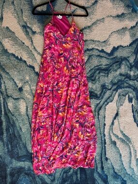 Nicole Miller Pink Floral Maxi Dress
